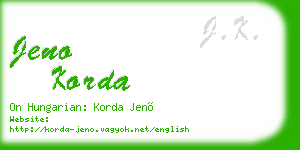 jeno korda business card